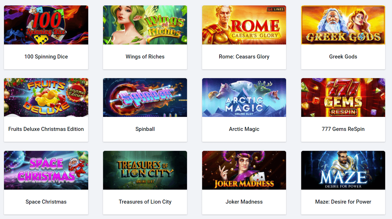 huge selection of casino games